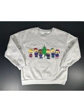 Peanuts CHARLIE BROWN Christmas LIGHT UP Holiday Crewneck Sweatshirt XL